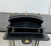 Uubags Chanel Medium Quilted Gold Charm Flap Bag In Black Lambskin Leather 25.5cm - 6