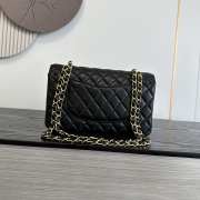 Uubags Chanel Medium Quilted Gold Charm Flap Bag In Black Lambskin Leather 25.5cm - 2