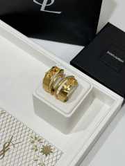 Uubags YSL small Cassandre earrings in metal patinated gold - 2