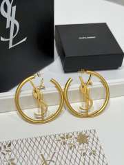 Uubags YSL Cassandre hoop earrings in metal patinated gold - 1