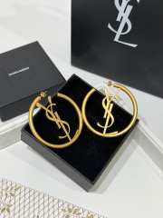 Uubags YSL Cassandre hoop earrings in metal patinated gold - 6