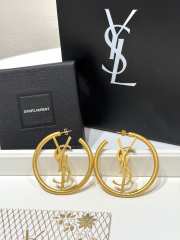 Uubags YSL Cassandre hoop earrings in metal patinated gold - 3
