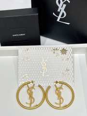 Uubags YSL Cassandre hoop earrings in metal patinated gold - 5