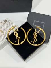 Uubags YSL Cassandre hoop earrings in metal patinated gold - 2