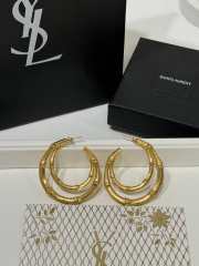 Uubags YSL cbamboo double-hoop earrings in metal light patinated gold - 1