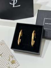 Uubags YSL cbamboo double-hoop earrings in metal light patinated gold - 5