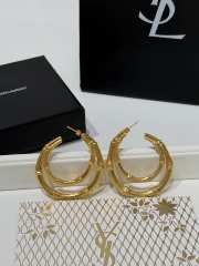 Uubags YSL cbamboo double-hoop earrings in metal light patinated gold - 4