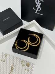 Uubags YSL cbamboo double-hoop earrings in metal light patinated gold - 3