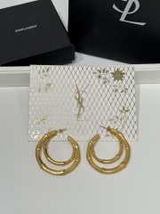 Uubags YSL cbamboo double-hoop earrings in metal light patinated gold - 2