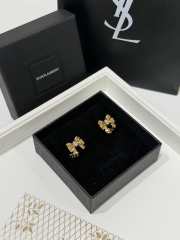 Uubags YSL Gold & Diamond Bow Stud Earrings - 6