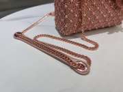 Uubags Small Lady Dior Bag Rose Des Vents Cannage Calfskin Embroidered With Resin Pearls 17x15x7cm - 3