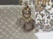 Uubags Small Lady Dior Bag White Cannage Calfskin Embroidered With Resin Pearls 17x15x7cm - 2