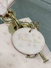 Uubags Dior Mini Lady Bag Pink Ostrich Leather with Strap 17x15x7cm - 5