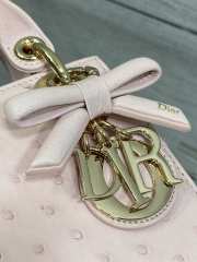 Uubags Dior Mini Lady Bag Pink Ostrich Leather with Strap 17x15x7cm - 2