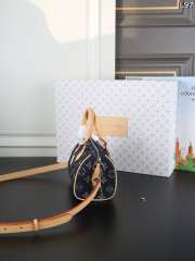 Uubags Louis Vuitton M27557 Speedy 18 Bandoulière Bag Blue Monogram Flowers Denim 18x12x10cm - 3