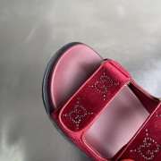 Uubags Gucci Double G Crystal Embellished Sandals In Burgundy - 6