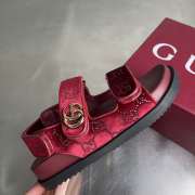 Uubags Gucci Double G Crystal Embellished Sandals In Burgundy - 5