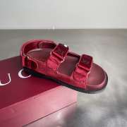 Uubags Gucci Double G Crystal Embellished Sandals In Burgundy - 4