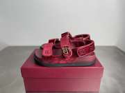 Uubags Gucci Double G Crystal Embellished Sandals In Burgundy - 3