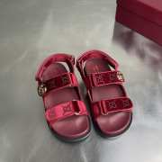 Uubags Gucci Double G Crystal Embellished Sandals In Burgundy - 2
