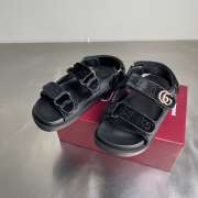 Uubags Gucci Double G Crystal Embellished Sandals In Black - 1