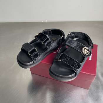 Uubags Gucci Double G Crystal Embellished Sandals In Black