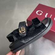 Uubags Gucci Double G Crystal Embellished Sandals In Black - 3