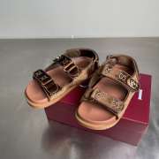 Uubags Gucci Double G Crystal Embellished Sandals In Brown - 1