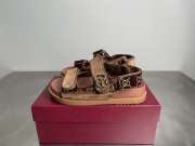 Uubags Gucci Double G Crystal Embellished Sandals In Brown - 6