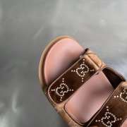 Uubags Gucci Double G Crystal Embellished Sandals In Brown - 5