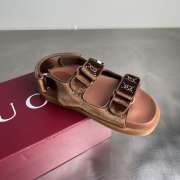 Uubags Gucci Double G Crystal Embellished Sandals In Brown - 3