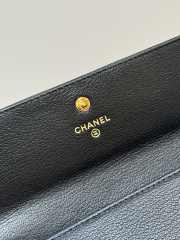 Uubags Chanel wallet grain-effect goatskin, glass enamel & gold-colored metal in black 19.5x10.5x3.5cm - 5