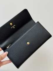 Uubags Chanel wallet grain-effect goatskin, glass enamel & gold-colored metal in black 19.5x10.5x3.5cm - 3