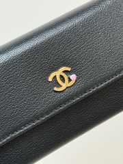 Uubags Chanel wallet grain-effect goatskin, glass enamel & gold-colored metal in black 19.5x10.5x3.5cm - 2