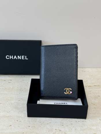 Uubags Chanel Passport In Black Grained Calfskin  14.2x10.5x1.5cm