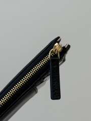 Uubags Chanel classic card holder with zipper closure grain-effect goatskin, glass enamel & gold-colored metal in black 8.5x13.3x2.9cm - 6