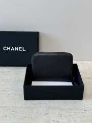 Uubags Chanel Gold CC Logo Pink Enamel Heart Buckle Black Wallet 10.9x7.6cm - 6