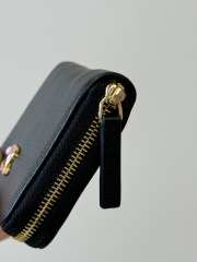 Uubags Chanel Gold CC Logo Pink Enamel Heart Buckle Black Wallet 10.9x7.6cm - 3
