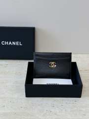 Uubags Chanel card case grained goatskin leather, enamel & gold-colored metal in black 6.2x10x0.5cm - 1