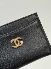 Uubags Chanel card case grained goatskin leather, enamel & gold-colored metal in black 6.2x10x0.5cm - 3