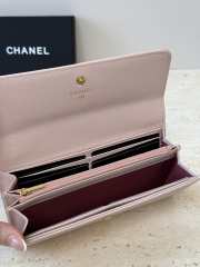 Uubags Chanel wallet grain-effect goatskin, glass enamel & gold-colored metal in pink 19.5x10.5x3.5cm - 6