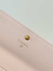 Uubags Chanel wallet grain-effect goatskin, glass enamel & gold-colored metal in pink 19.5x10.5x3.5cm - 5
