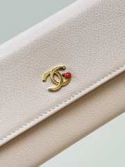 Uubags Chanel wallet grain-effect goatskin, glass enamel & gold-colored metal in pink 19.5x10.5x3.5cm - 3