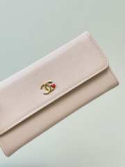 Uubags Chanel wallet grain-effect goatskin, glass enamel & gold-colored metal in pink 19.5x10.5x3.5cm - 2