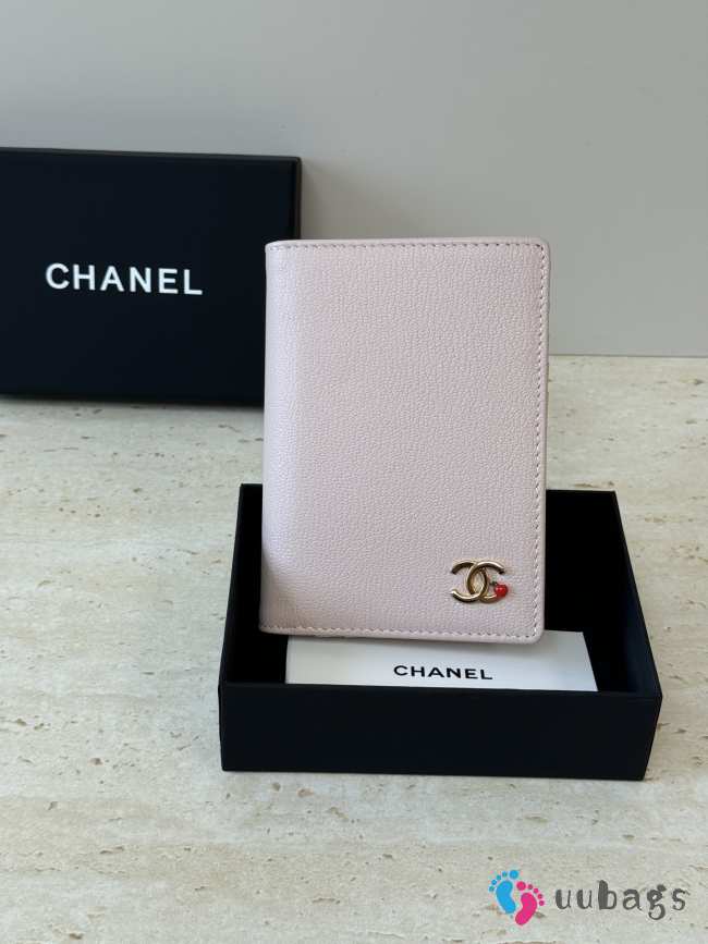 Uubags Chanel Passport In Pink Grained Calfskin 14.2x10.5x1.5cm - 1