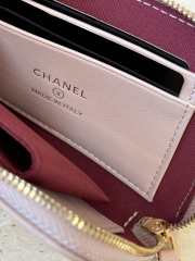 Uubags Chanel small zipped wallet grain-effect goatskin, glass enamel & gold-colored metal in pink 11.5x2x9.5cm - 3