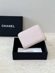 Uubags Chanel Gold CC Logo Pink Enamel Heart Buckle Pink Wallet 10.9x7.6cm - 4