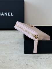 Uubags Chanel Gold CC Logo Pink Enamel Heart Buckle Pink Wallet 10.9x7.6cm - 2