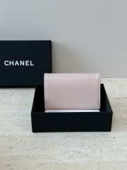 Uubags Chanel Card Holder Grained Goatskin, Enamel & Gold-Tone Metal In Pink 7.5x11.3x2.1cm - 5
