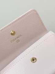 Uubags Chanel Card Holder Grained Goatskin, Enamel & Gold-Tone Metal In Pink 7.5x11.3x2.1cm - 6